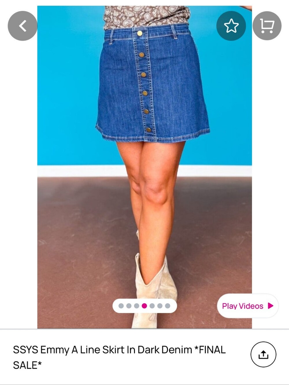 SSYS Emmy A-Line Skirt in Dark Denim